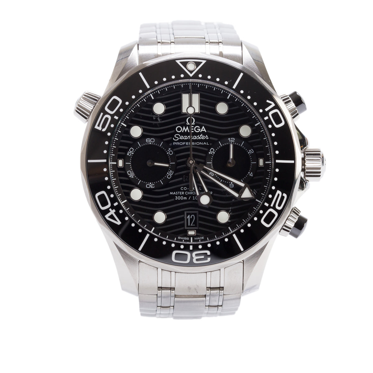 Omega Stainless Steel Seamaster Diver 300M Co-Axial Master Chronometer 44 MM Automatic Chronograph Watch Black Dial w/ Box