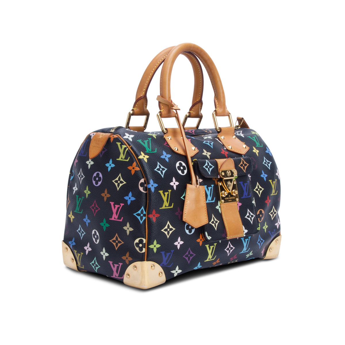 Louis Vuitton Black Monogram Multicolor Speedy 30