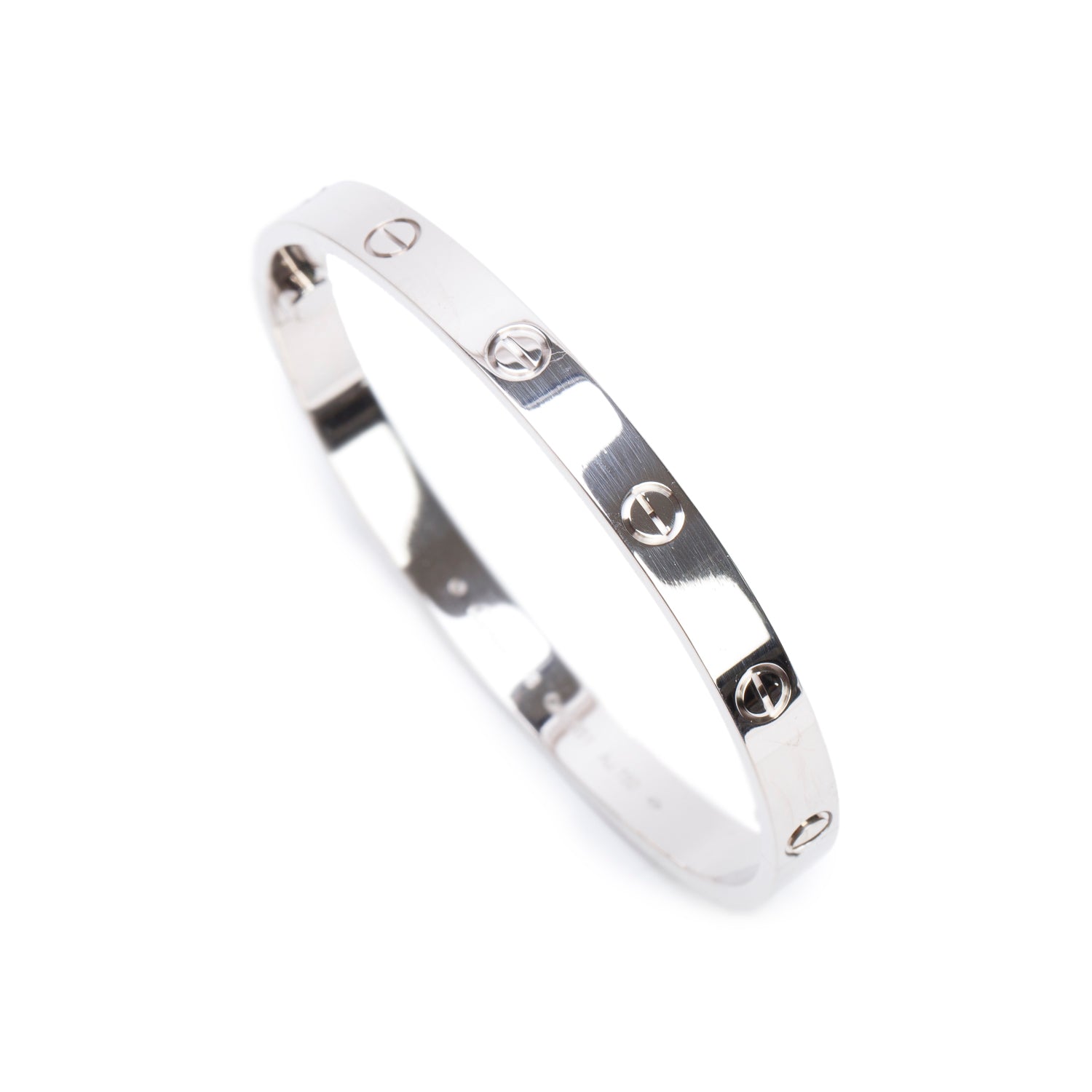 Cartier 2022 18k White Gold Love Bracelet, Classic Model, Size 18 w/ Box & Certificate
