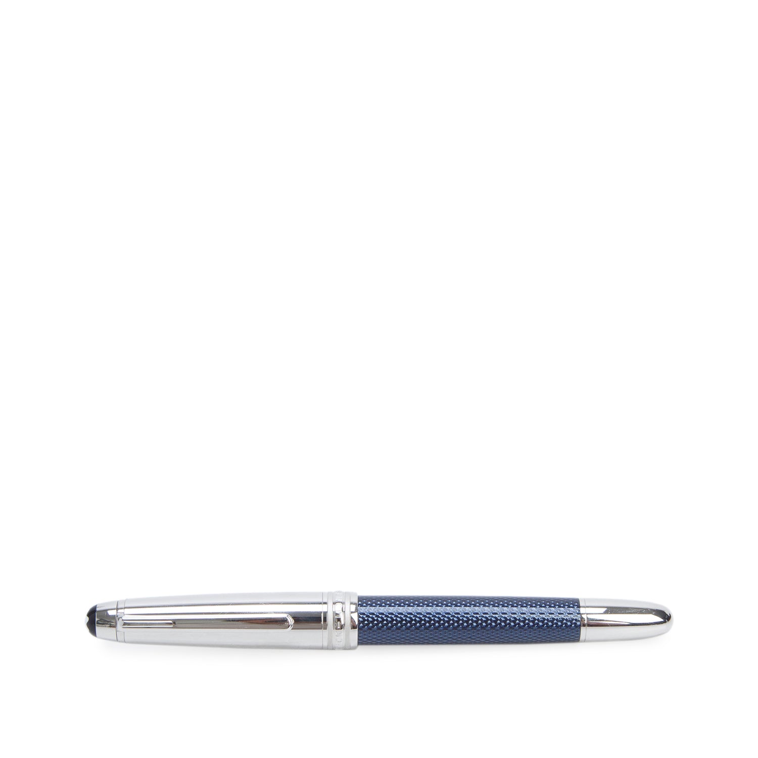 Montblanc Platinum Coated Steel Blue Hour Meisterstuck Solitaire Fountain Pen w/ Box