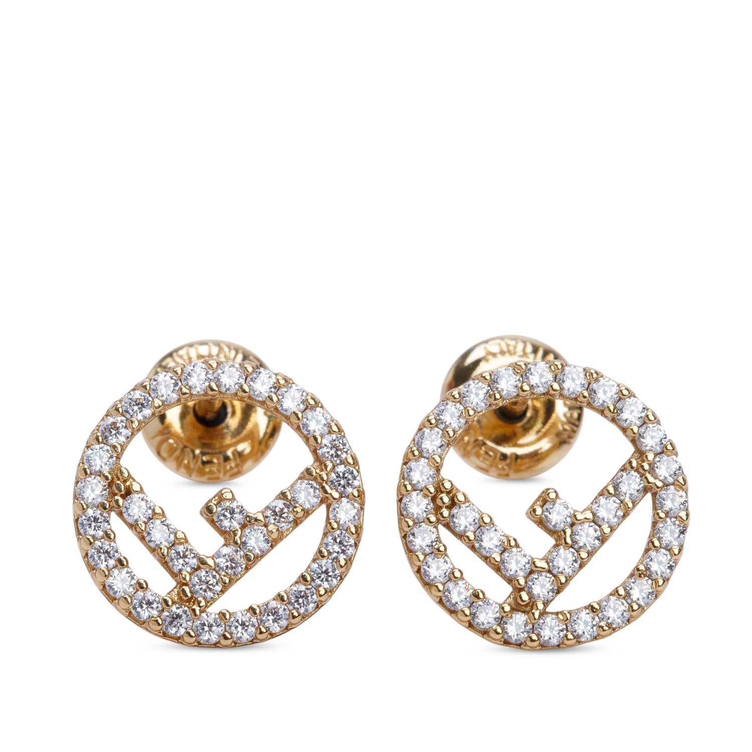 Fendi Gold-Tone Metal Crystal F is Fendi Earrings