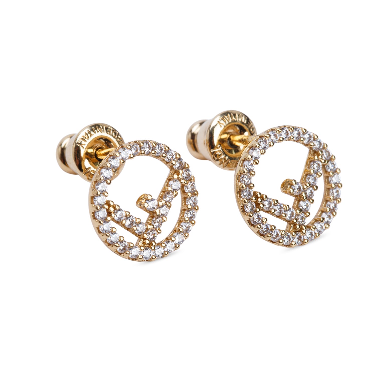 Fendi Gold-Tone Metal Crystal F is Fendi Earrings