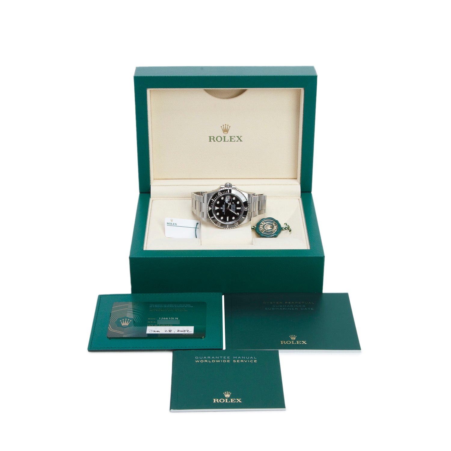 Rolex 2022 Stainless Steel Submariner Date 41 MM Automatic Watch Black 126610LN w/ Box & Papers