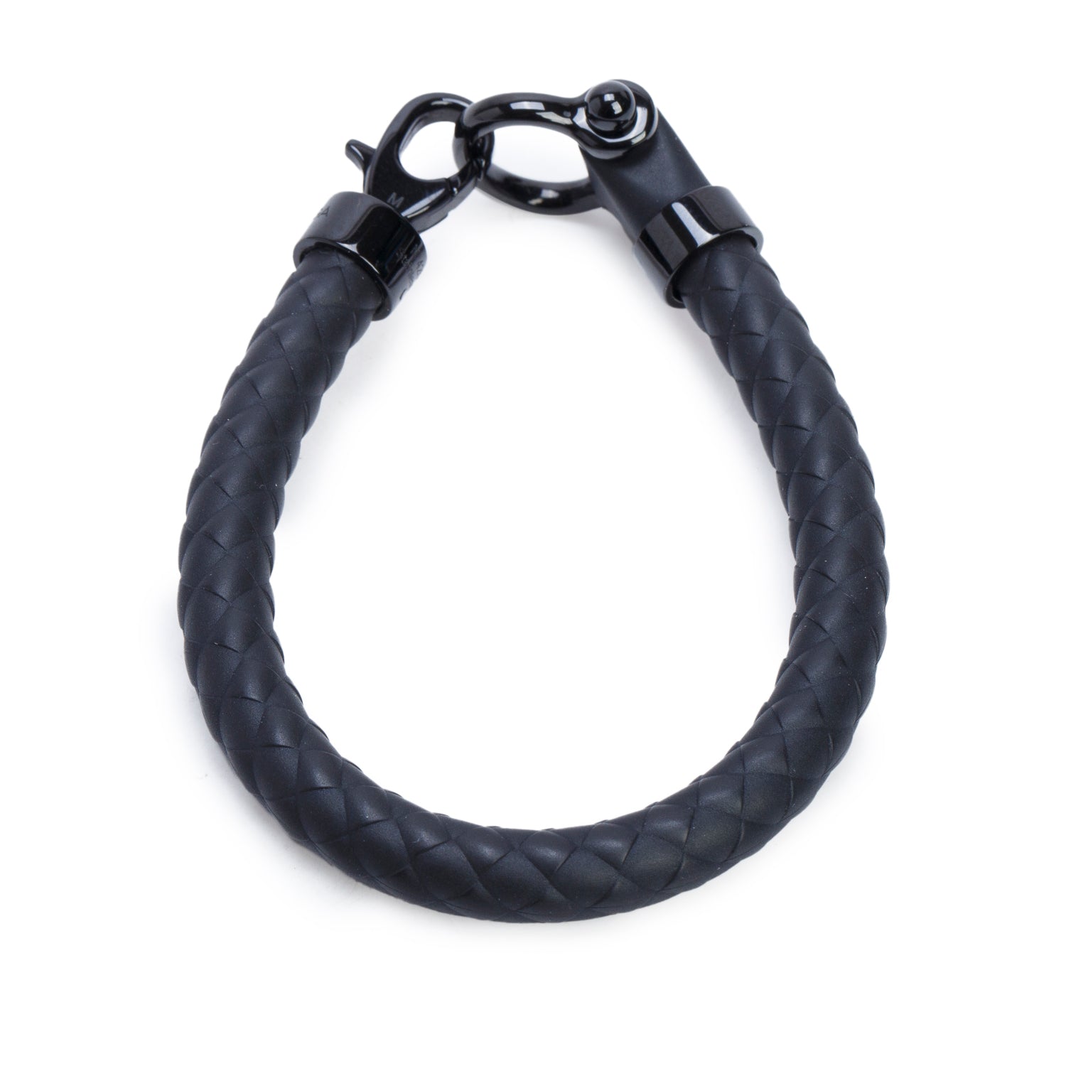 Omega 2024 Black PVD Stainless Steel Rubber Aqua Sailing Braided Bracelet w Certificate