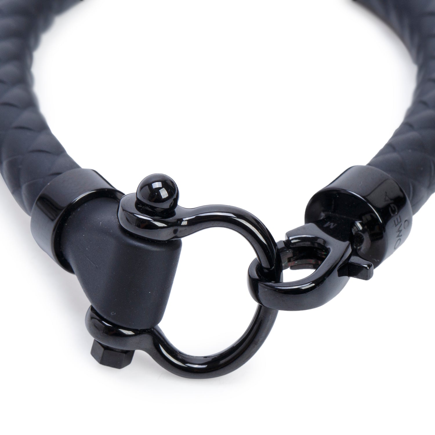 Omega 2024 Black PVD Stainless Steel Rubber Aqua Sailing Braided Bracelet w Certificate