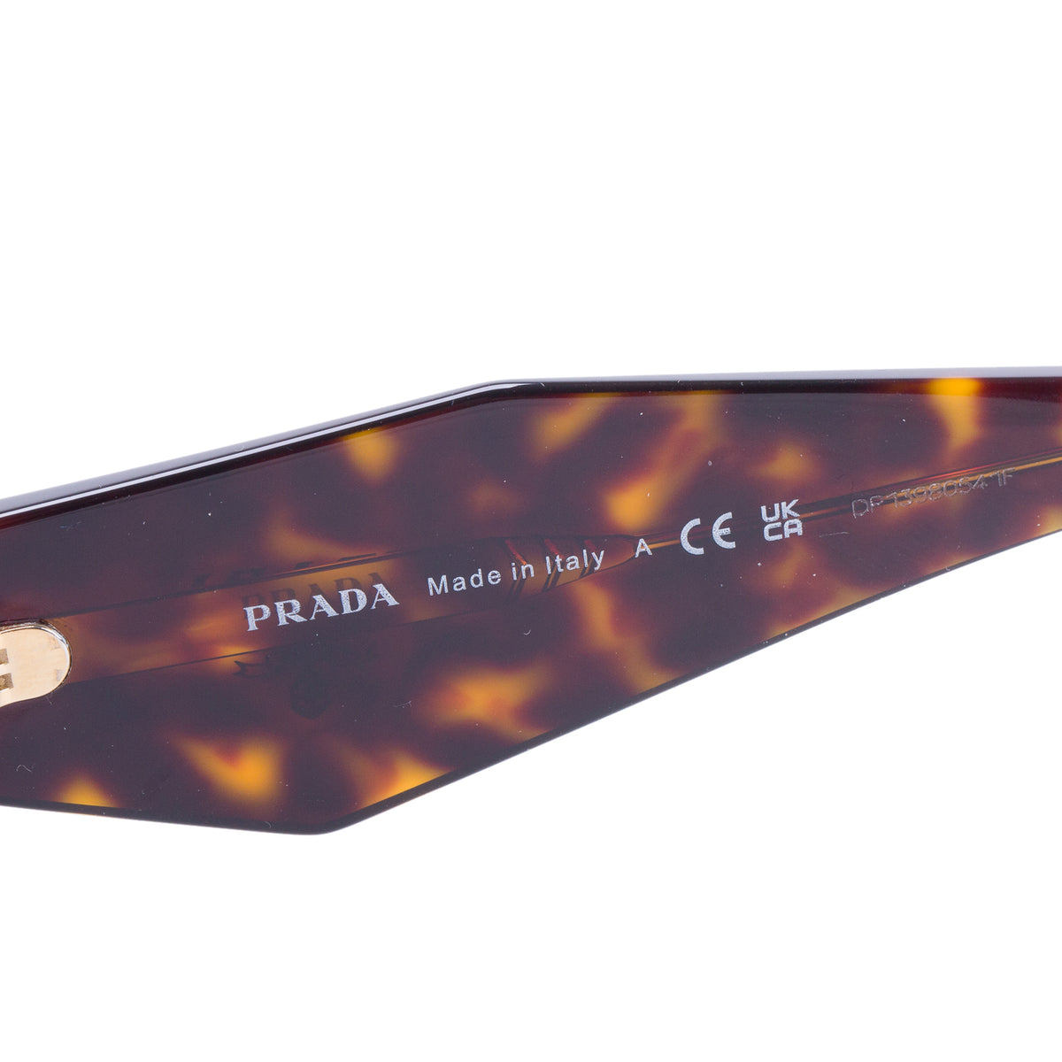 Prada SPR 17W Tortoise Acetate Symbole Rectangular Sunglasses w/ Box & Case