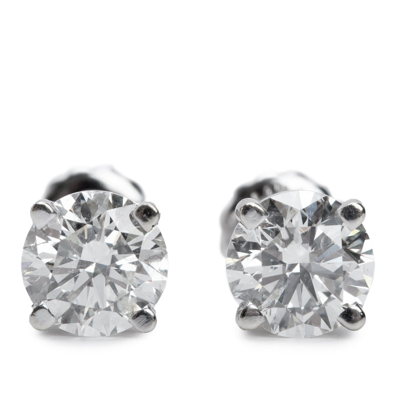 14k White Gold 2.04 tcw. Diamond Stud Earrings