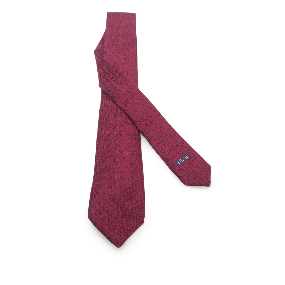 Christian Dior Burgundy Diorissimo Printed Silk Twill Tie