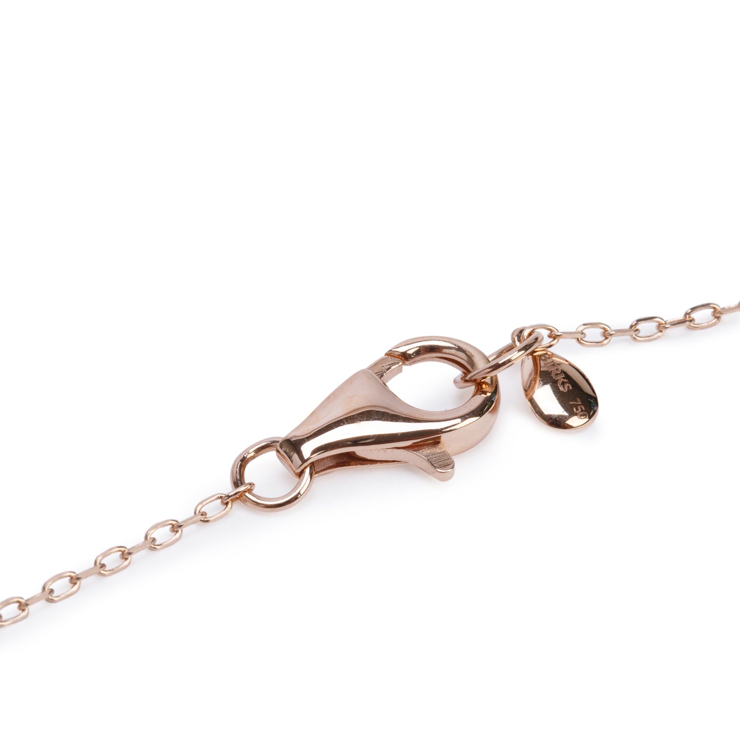 Birks 18k Rose Gold Rose Quartz & Diamond Pendant Necklace