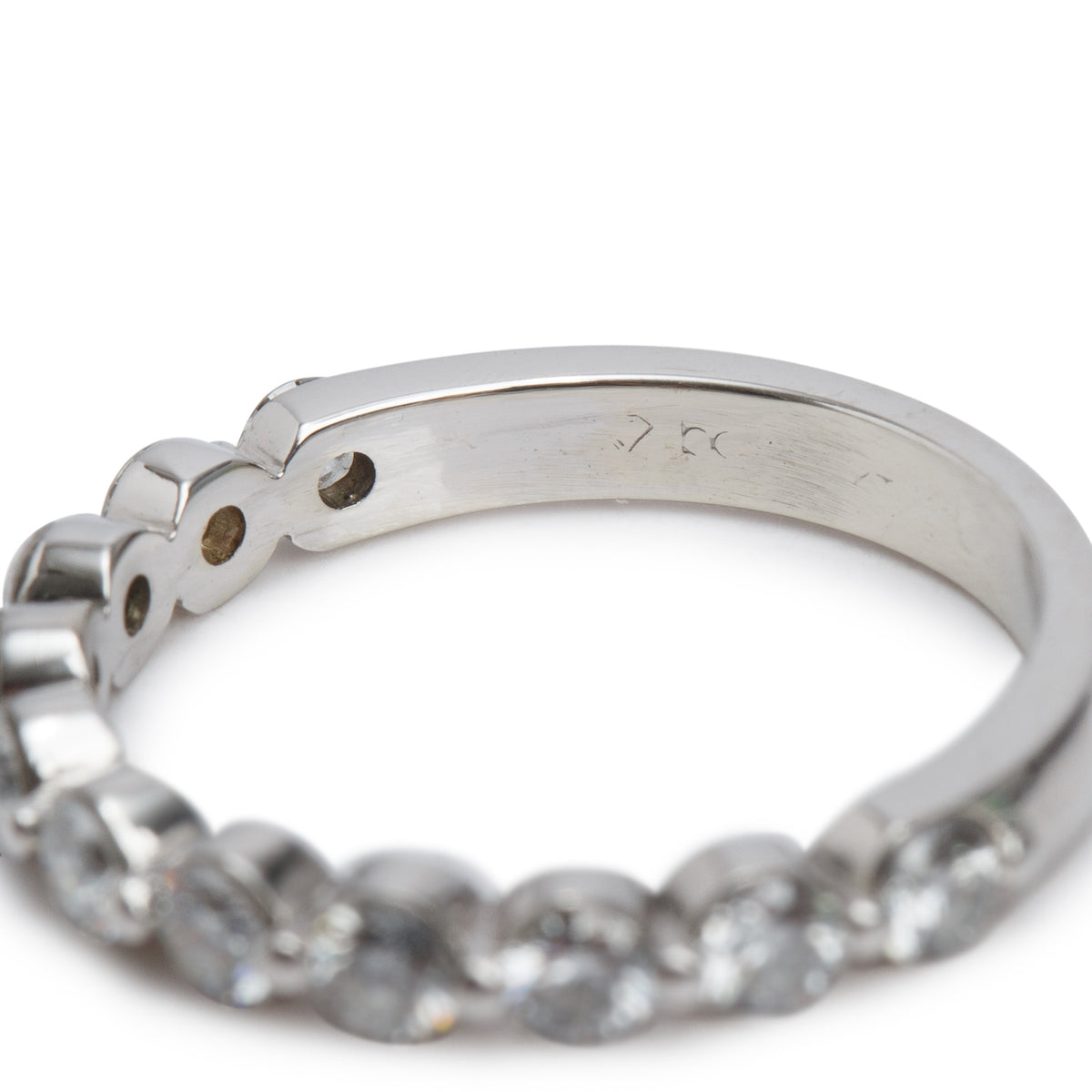18k White Gold 0.66 tcw. Diamond Half-Eternity Band Ring, Size 5.25