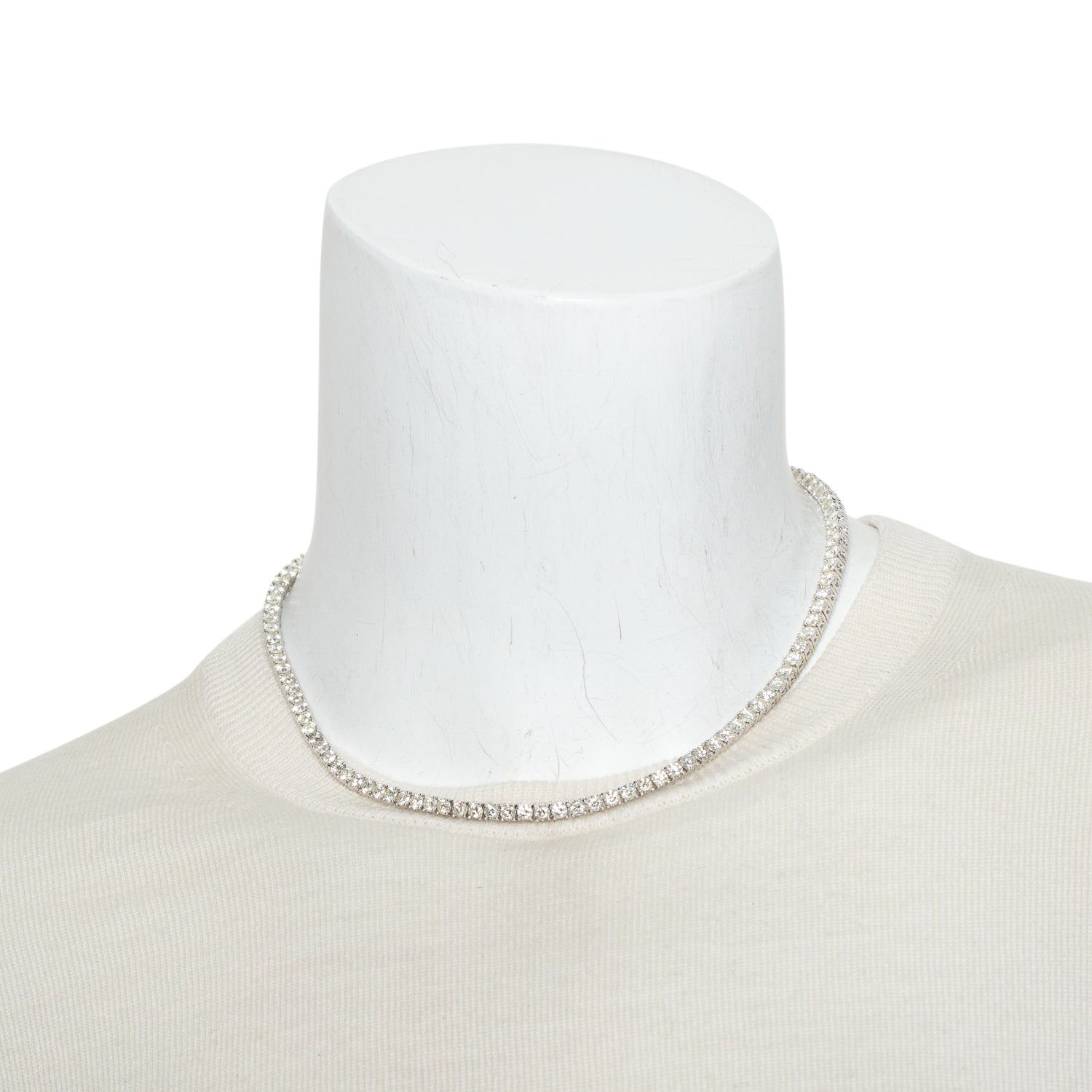 14k White Gold 19.31 tcw. Diamond Tennis Necklace