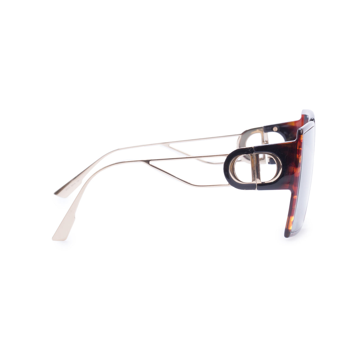 Christian Dior Brown Tortoise Acetate 30montaigne SU Oversize Sunglasses