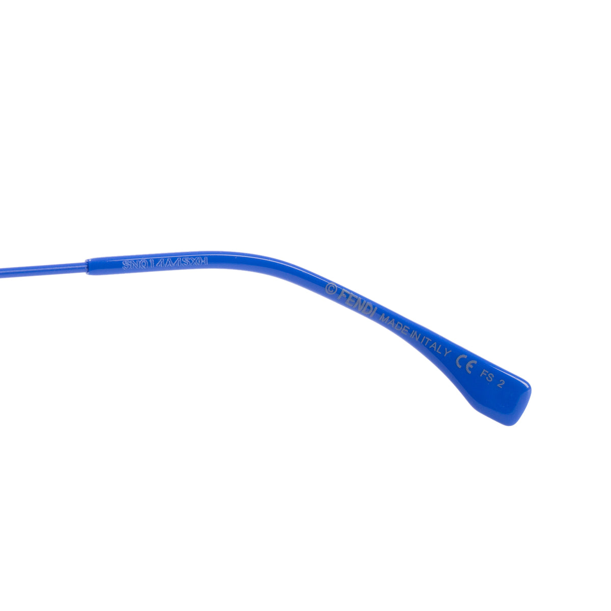 Fendi FF0248/S Blue Metal Frame Wave Accent Round Sunglasses w/ Pouch