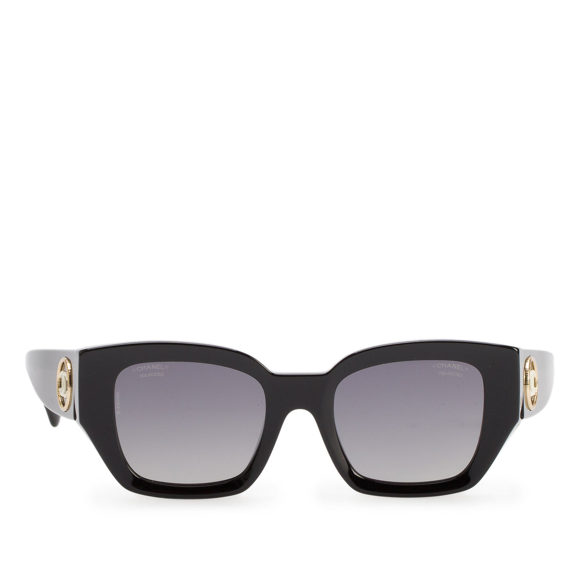Chanel 5508-A Black Acetate Polarized CC Butterfly Sunglasses w/ Box & Case