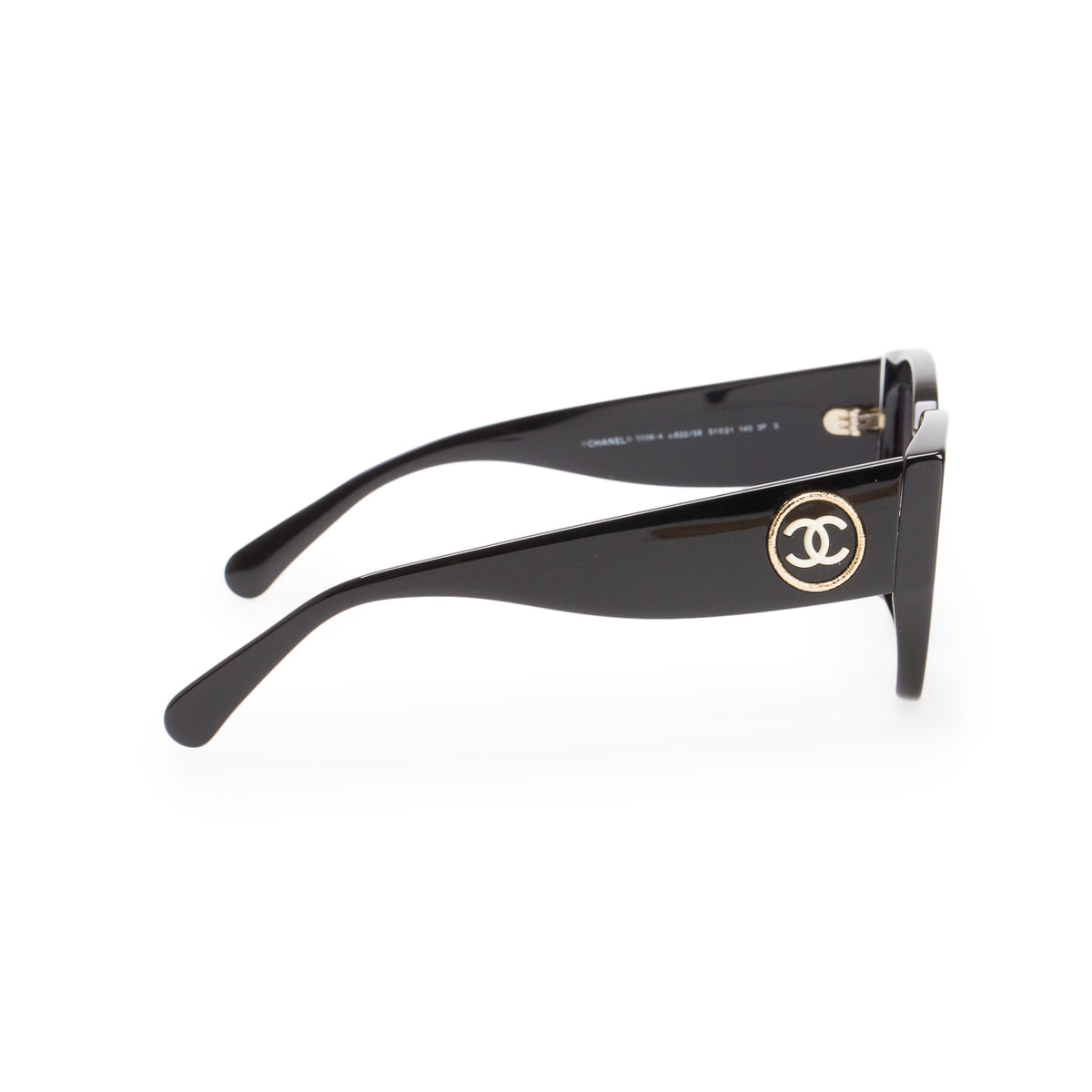 Chanel 5508-A Black Acetate Polarized CC Butterfly Sunglasses w/ Box & Case