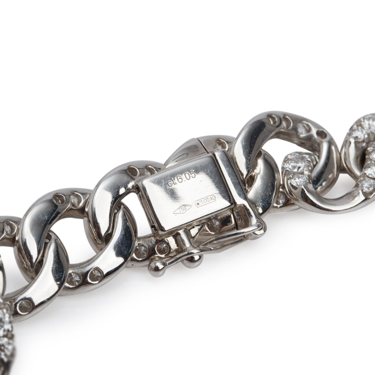 18k White Gold 6.55 tcw. Pave Diamond Link Bracelet