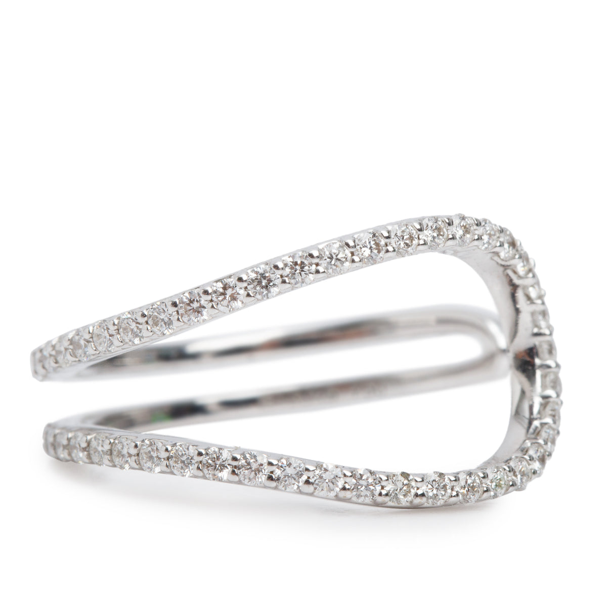 Birks 18k White Gold Diamond Cocktail Ring, Size 7.0
