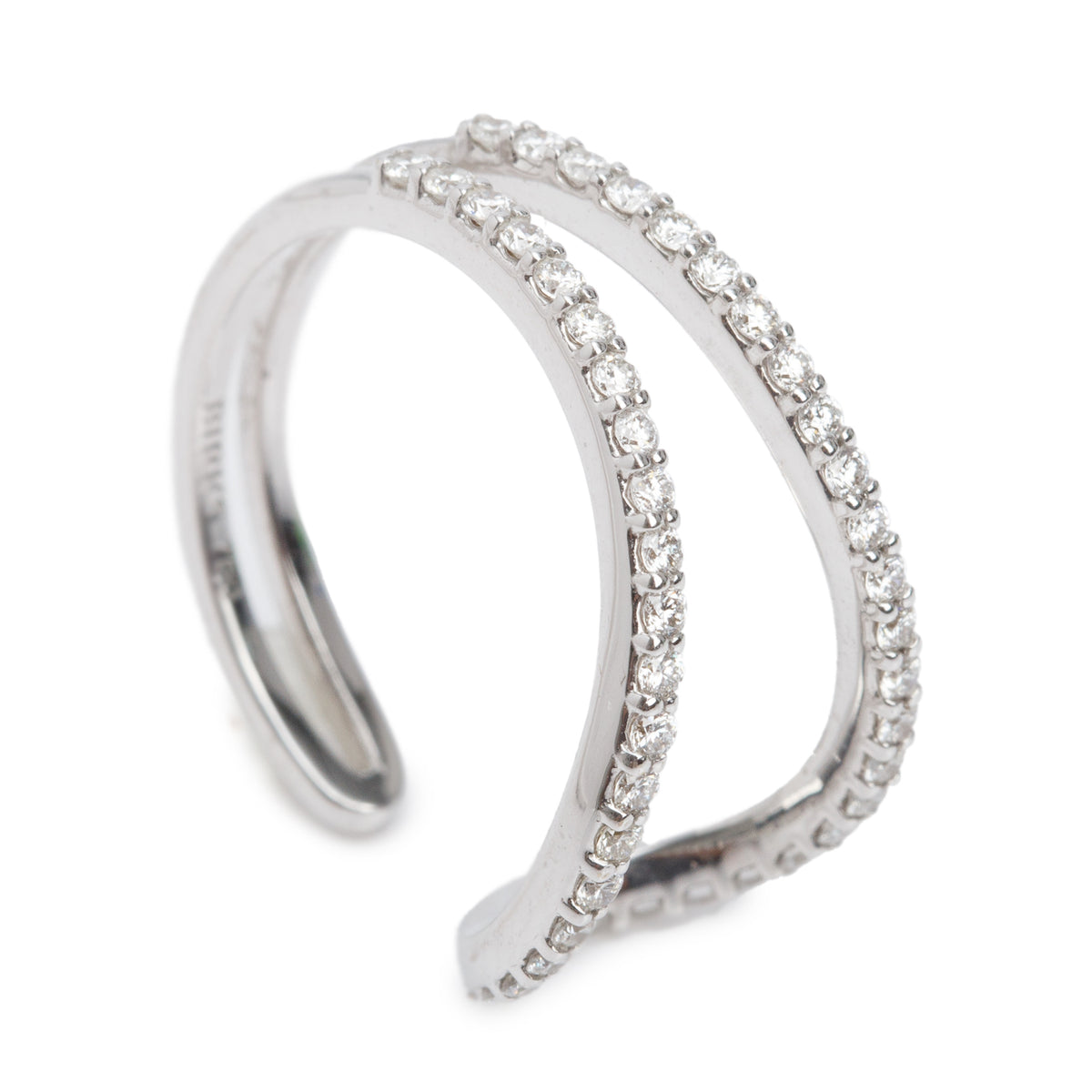 Birks 18k White Gold Diamond Cocktail Ring, Size 7.0