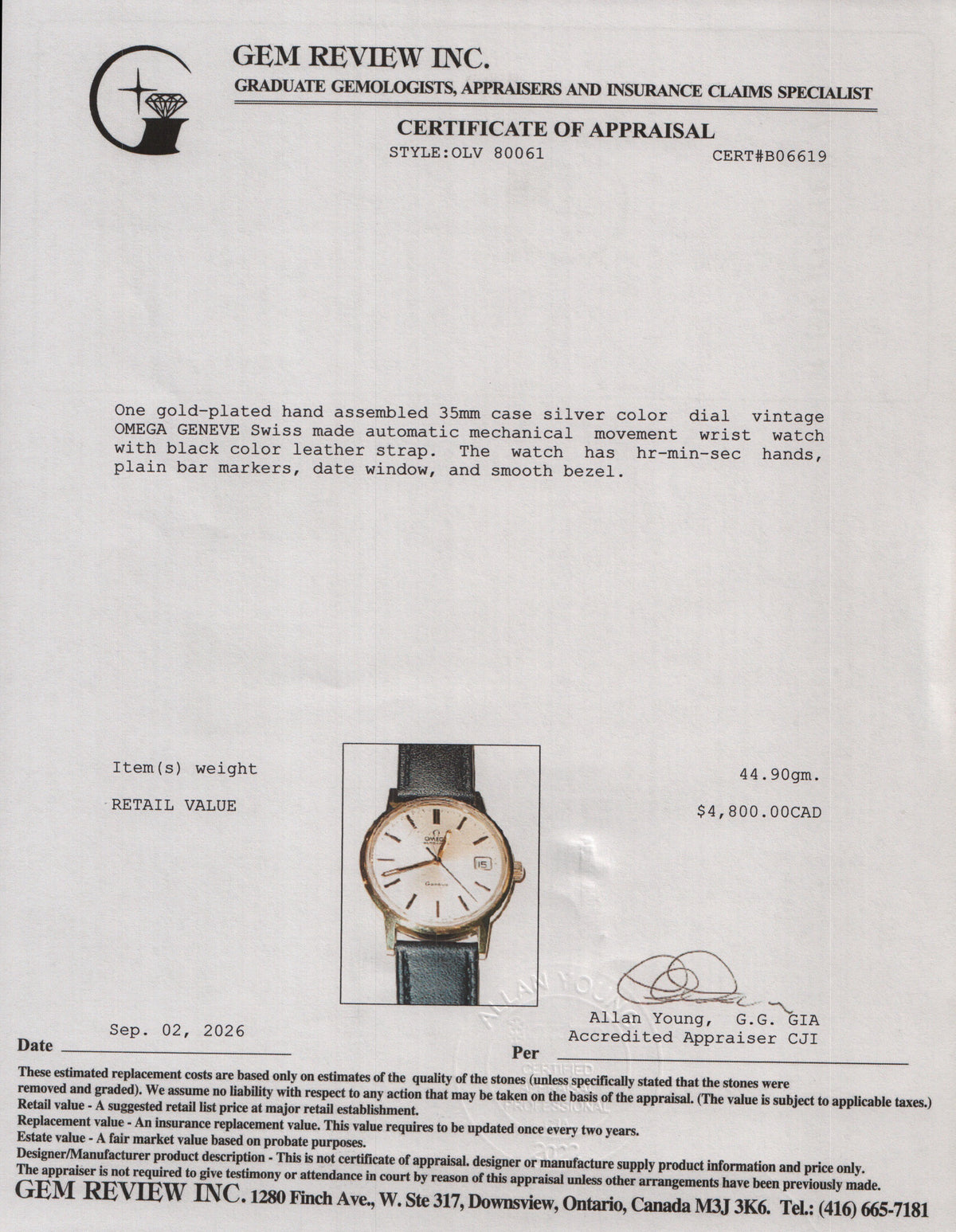Omega Vintage Gold-Plated Stainless Steel Geneve 35 MM Automatic Watch Silver Dial