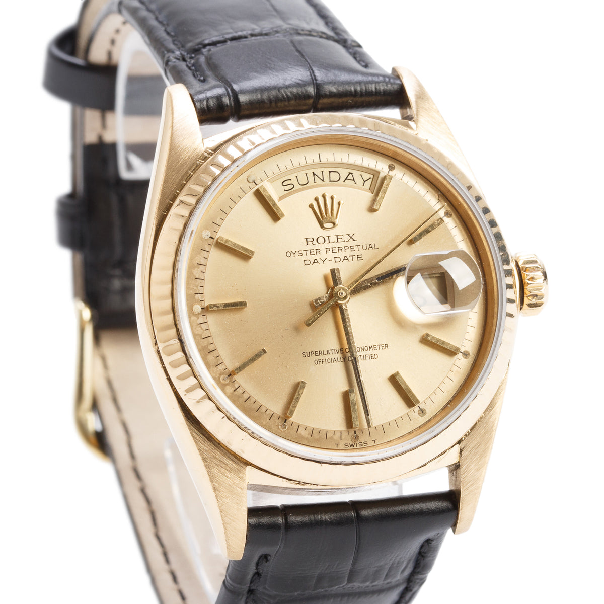 Rolex 18k Yellow Gold Day Date 36 MM President Watch Champagne Dial 1803