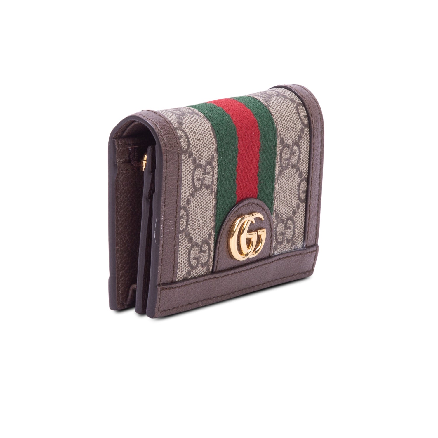 Gucci GG Supreme Ophidia Textured Calfskin Web Ophidia Card Case w/ Box