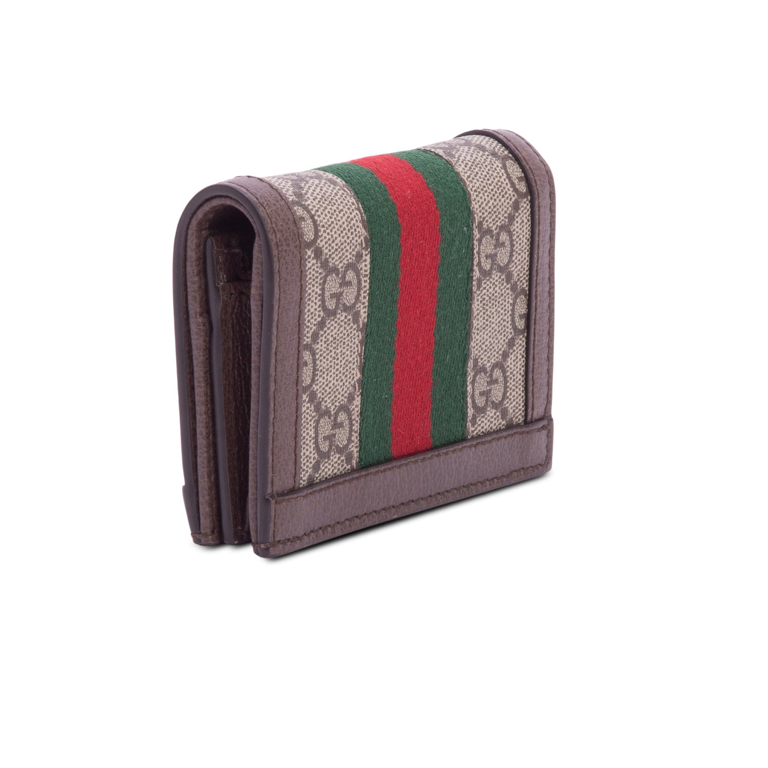 Gucci GG Supreme Ophidia Textured Calfskin Web Ophidia Card Case w/ Box