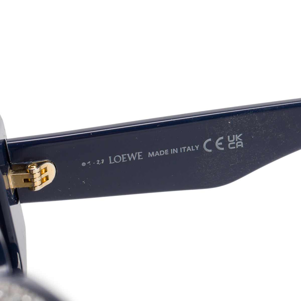 Loewe LW4114IS Blue Strass Acetate Anagram Cat Eye Sunglasses w/ Case
