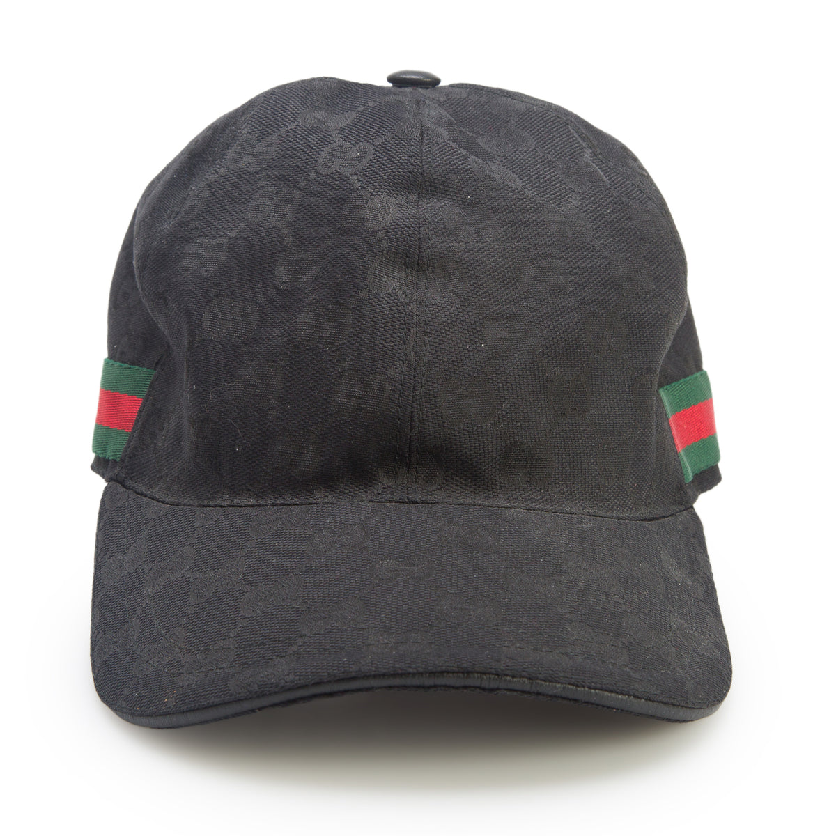 Gucci Black GG Canvas Baseball Hat with Web, Size XS 54 w/ Box