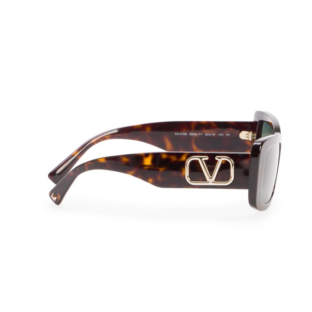 Valentino VA 4108 Havana Acetate V Logo Cat-Eye Sunglasses w/ Box & Case
