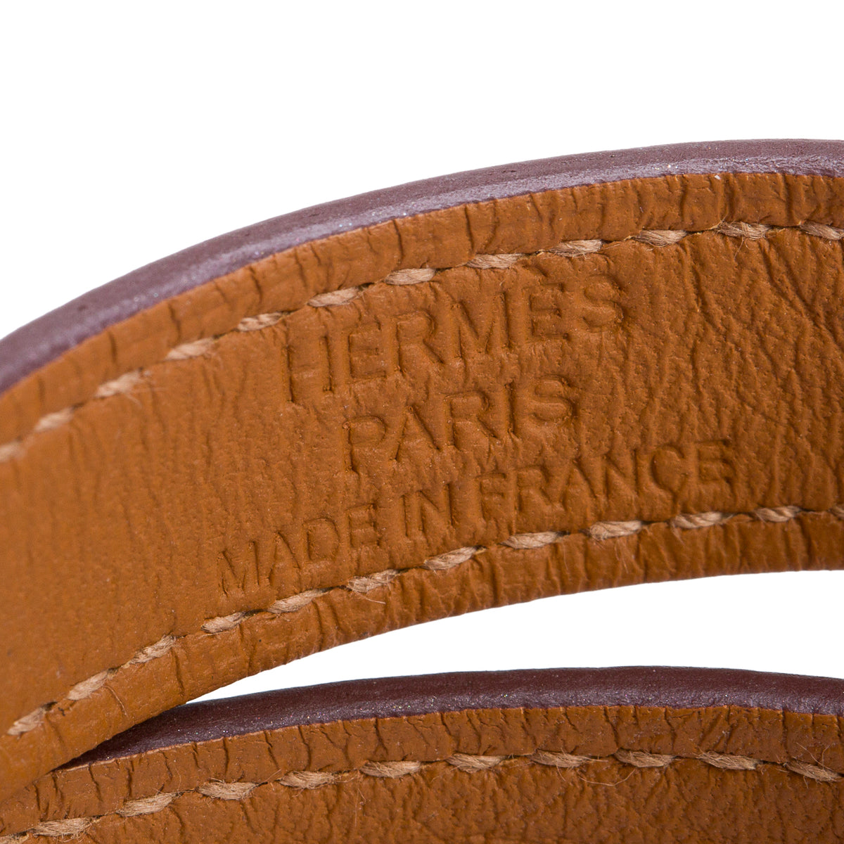 Hermes Gold Plated Gold Calfskin Kelly Double Tour Bracelet, Size T1