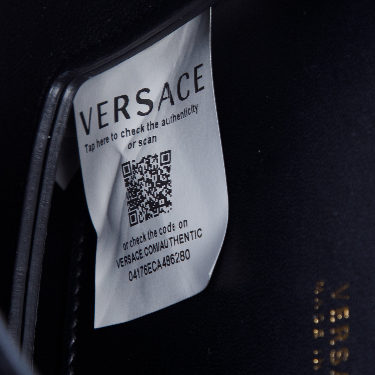 Versace Black Calfskin Versus Western Top Handle w/ Strap