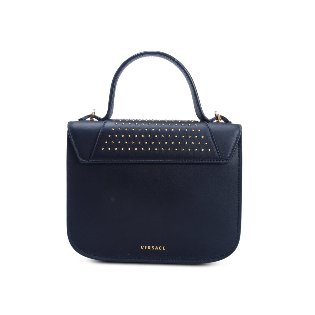 Versace Black Calfskin Versus Western Top Handle w/ Strap