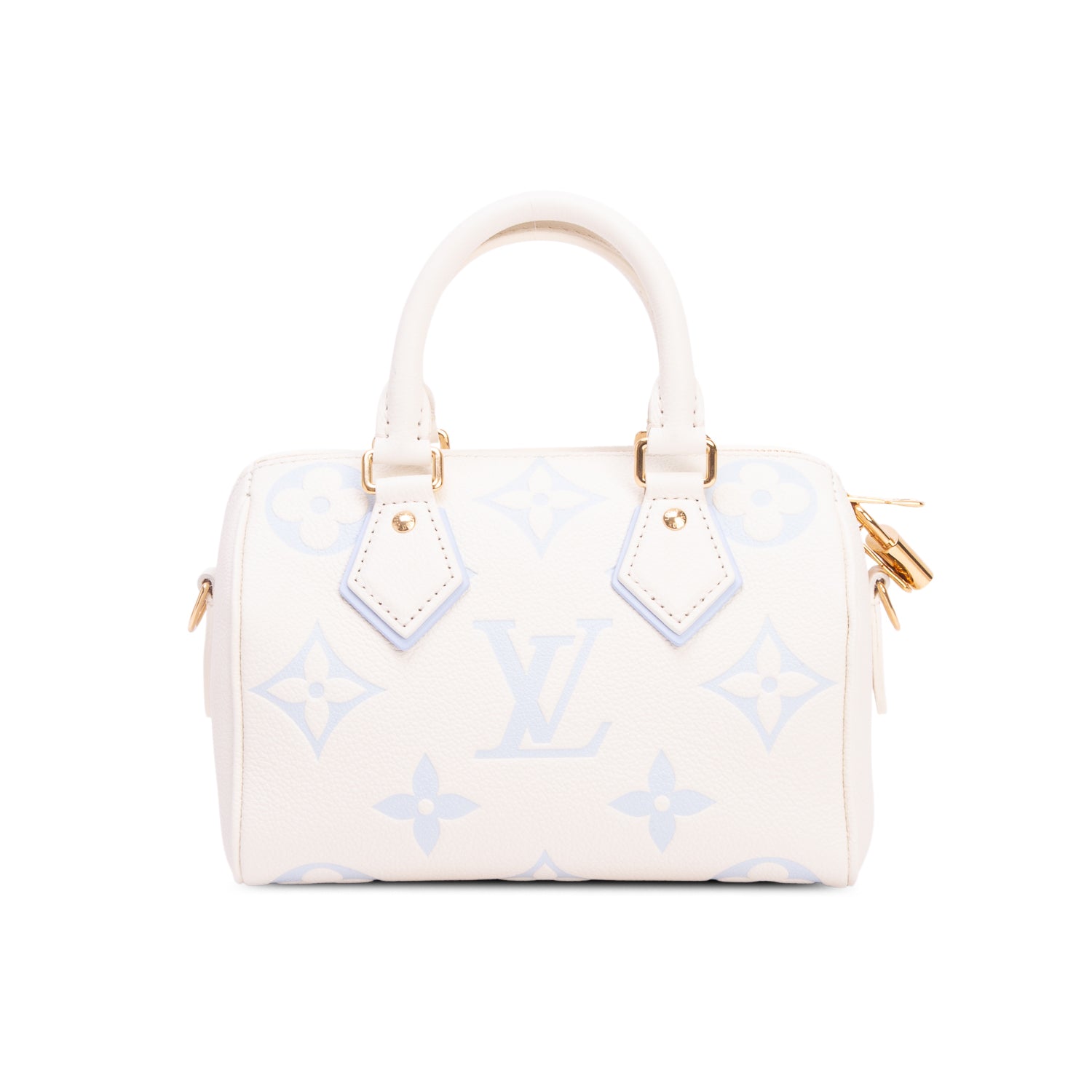 Louis Vuitton Cream Monogram Giant Empreinte Leather Speedy Bandouliere 20 w/ Strap