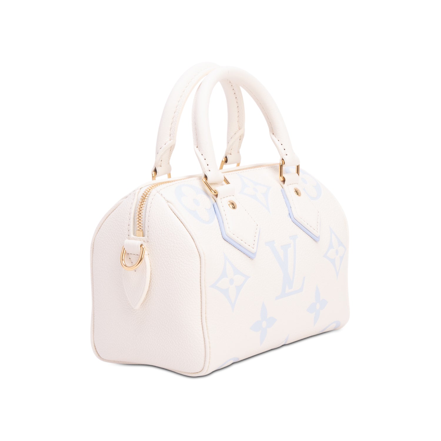 Louis Vuitton Cream Monogram Giant Empreinte Leather Speedy Bandouliere 20 w/ Strap