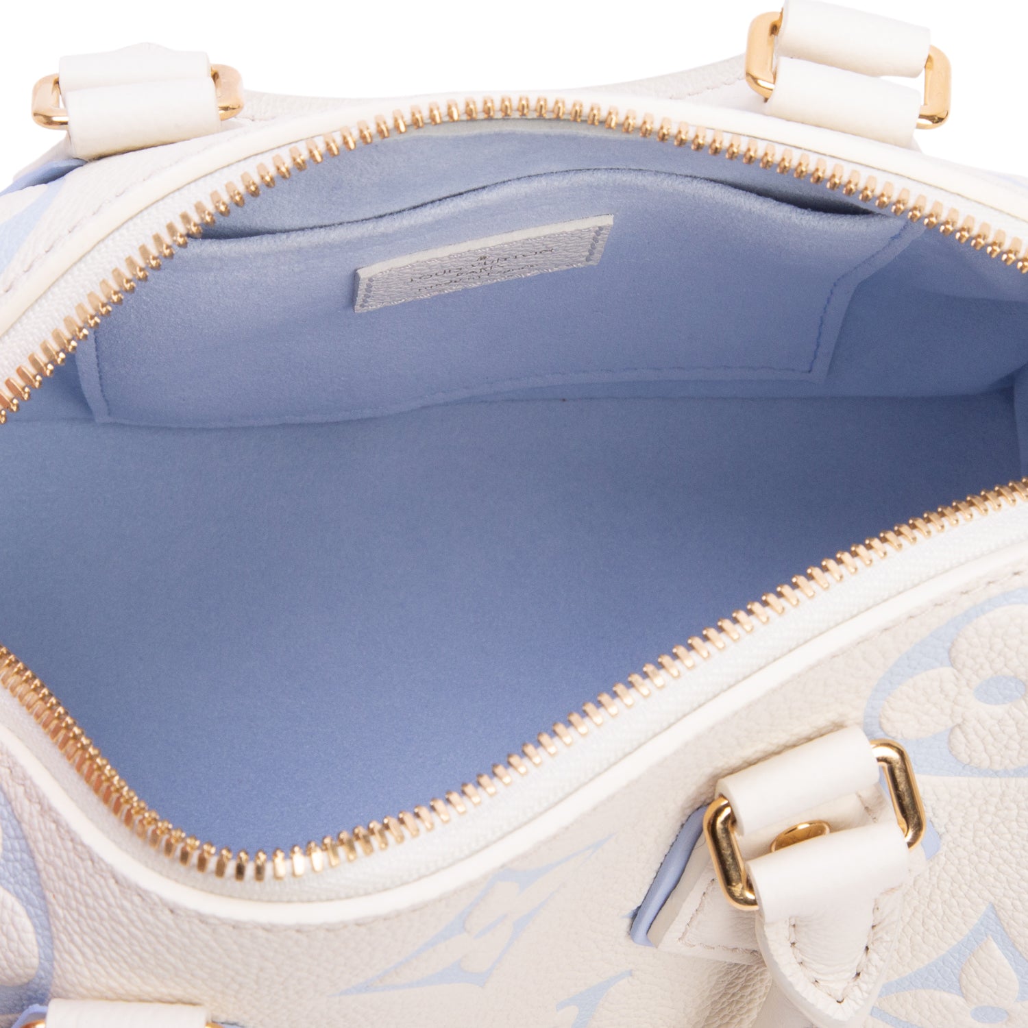 Louis Vuitton Cream Monogram Giant Empreinte Leather Speedy Bandouliere 20 w/ Strap