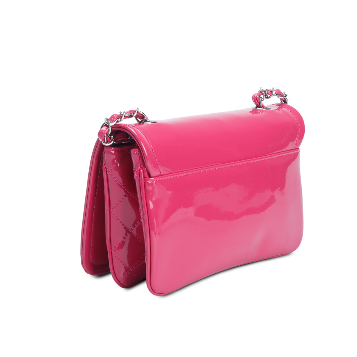 Chanel Pink Patent Leather Lipstick Flap