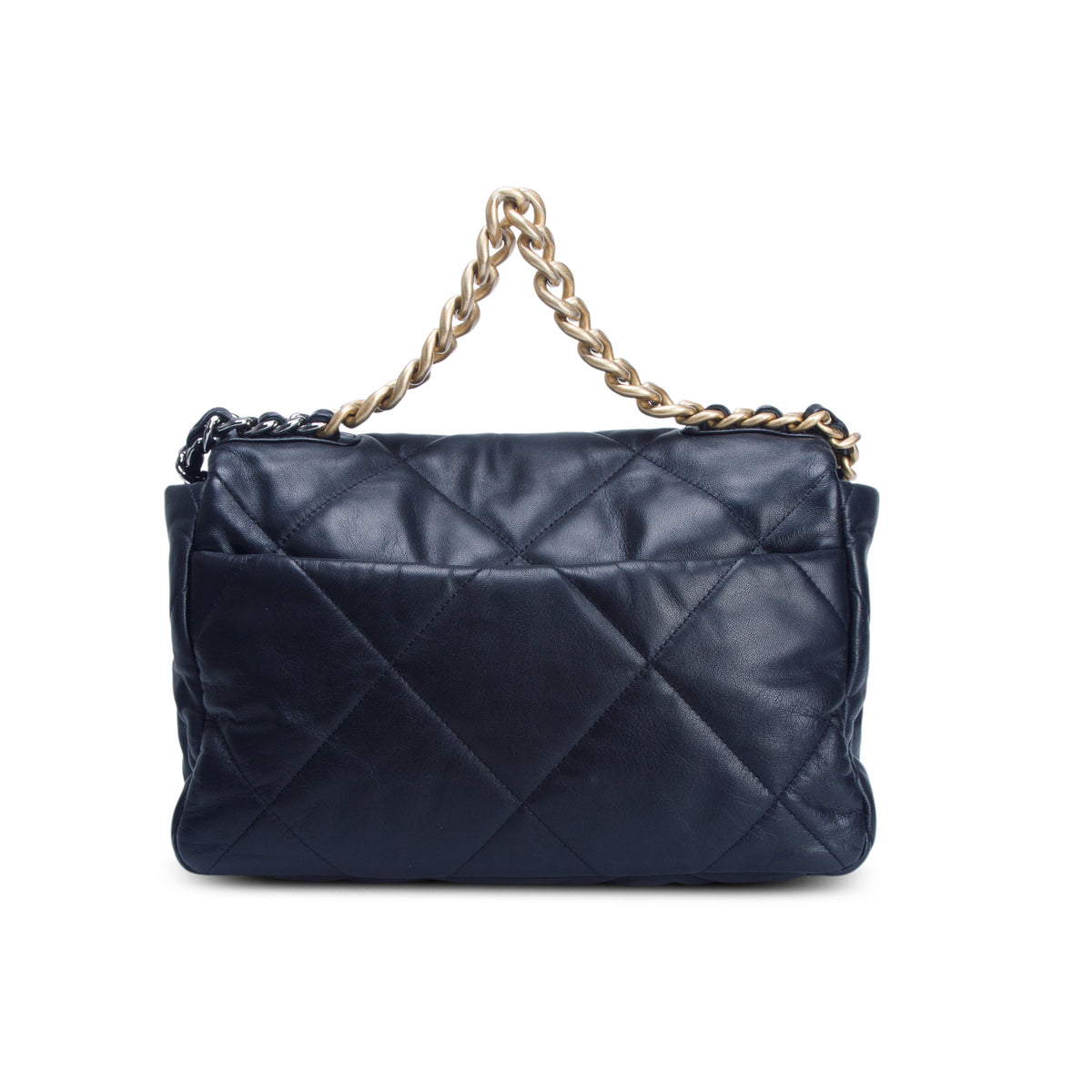 Chanel 2020 Black Lambskin Quilted Large 19 Flap Bag w/ Box & Receipt