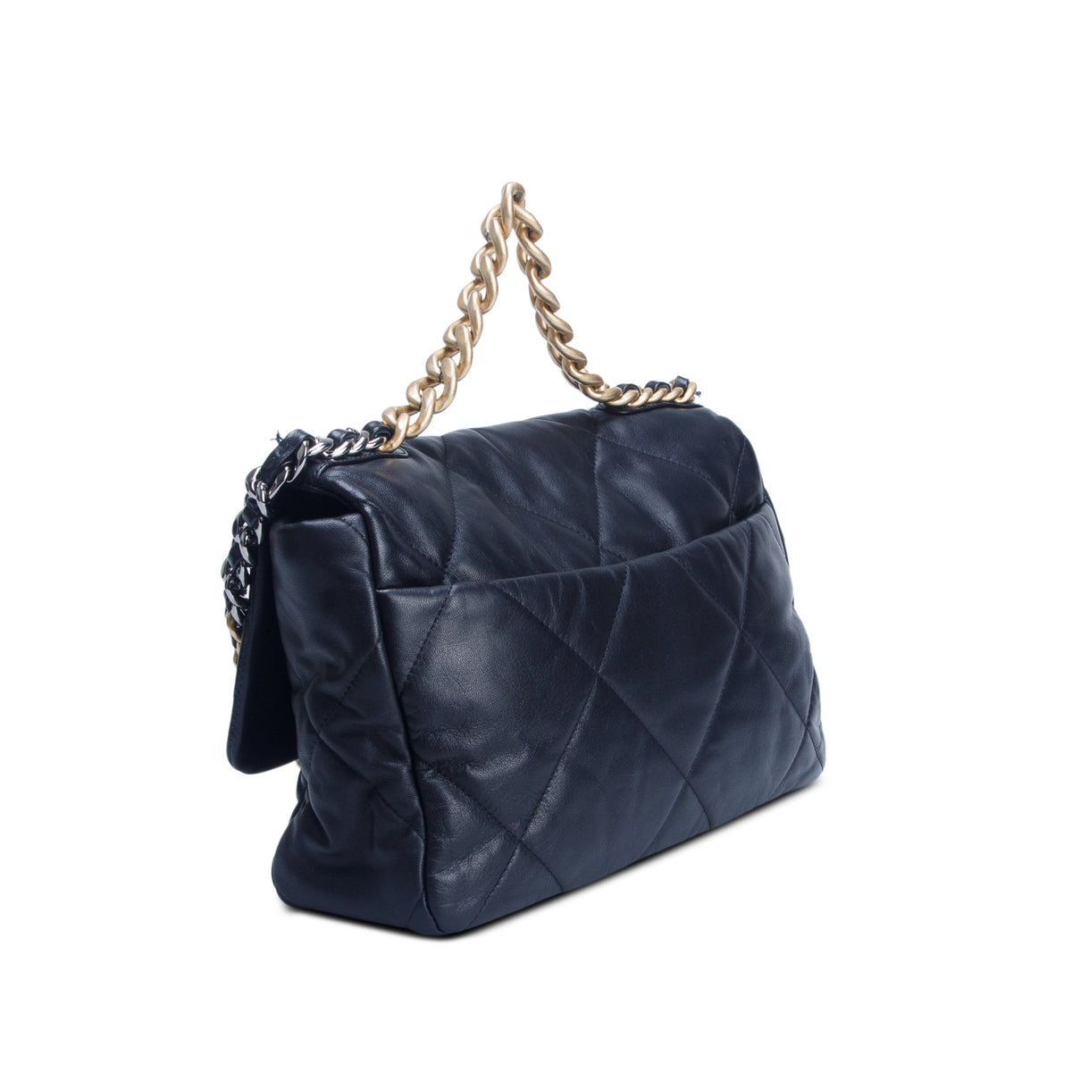 Chanel 2020 Black Lambskin Quilted Large 19 Flap Bag w/ Box & Receipt
