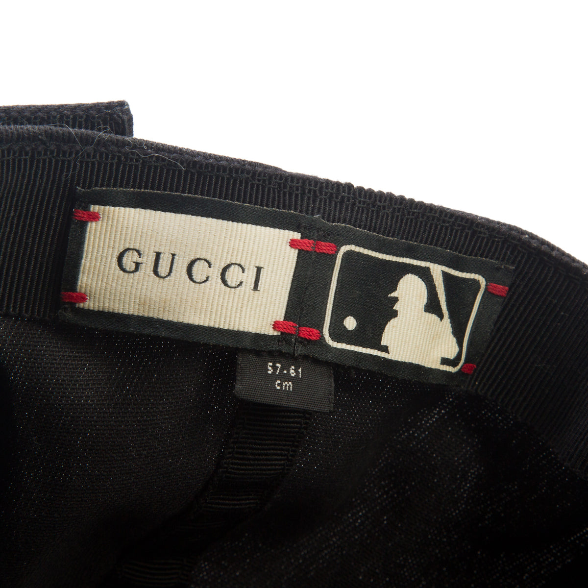 Gucci x MLB Black Canvas NY Yankees Butterfly Baseball Hat, Size 57-61