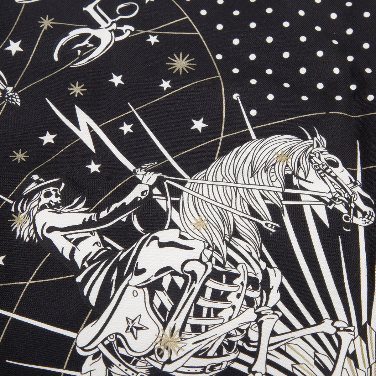 Hermes Black/White 'Chorus Stellarum' Bandana Scarf 55