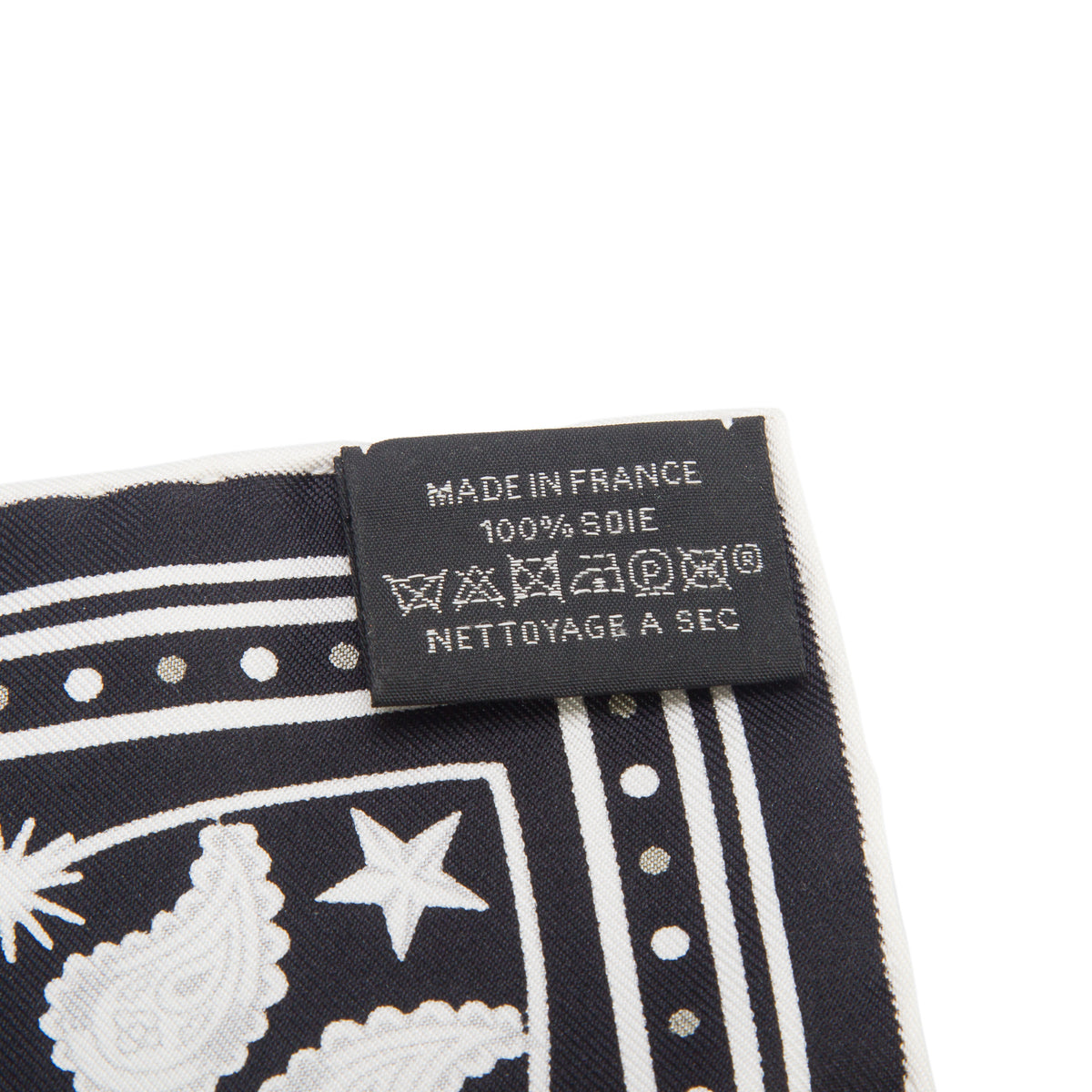 Hermes Black/White 'Chorus Stellarum' Bandana Scarf 55