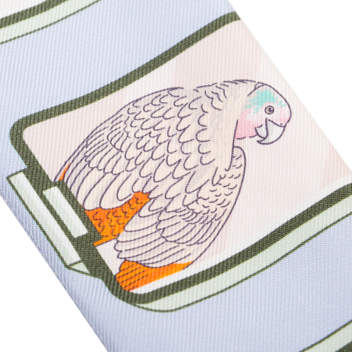 Hermes Light Blue/Multicolor 'Story' Silk Twilly