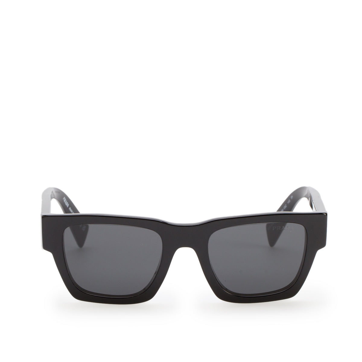 Prada SPRA06 Black Acetate Logo Square Sunglasses w/ Box & Case