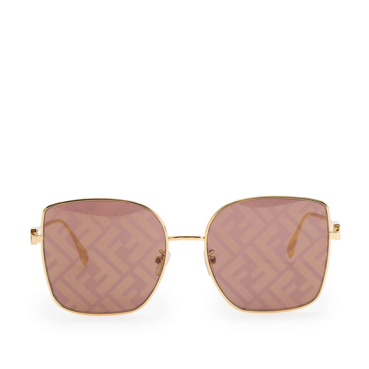 Fendi FE40013U Gold-Tone Metal Baguette Gradient Sunglasses w/ Box, Case & Authenticity Card