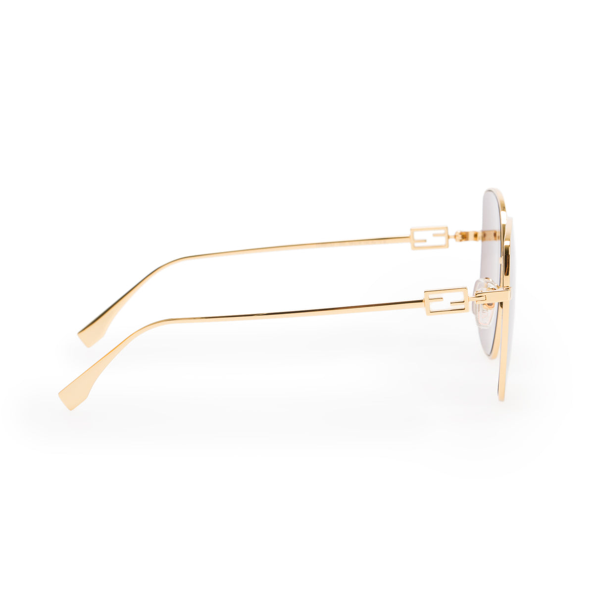 Fendi FE40013U Gold-Tone Metal Baguette Gradient Sunglasses w/ Box, Case & Authenticity Card
