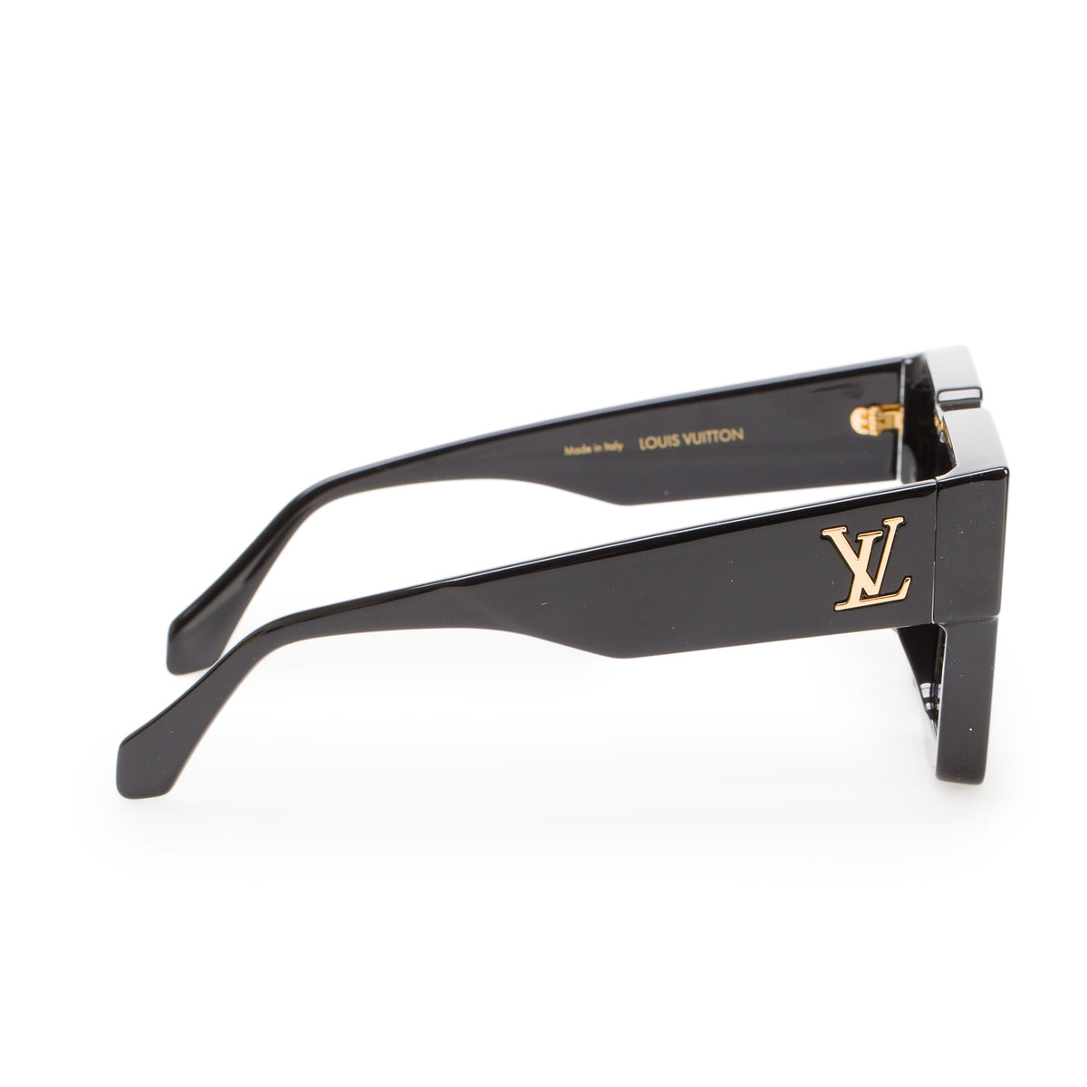 Louis Vuitton 2023 Z1578W Black Acetate Cyclone Sunglasses w/ Case
