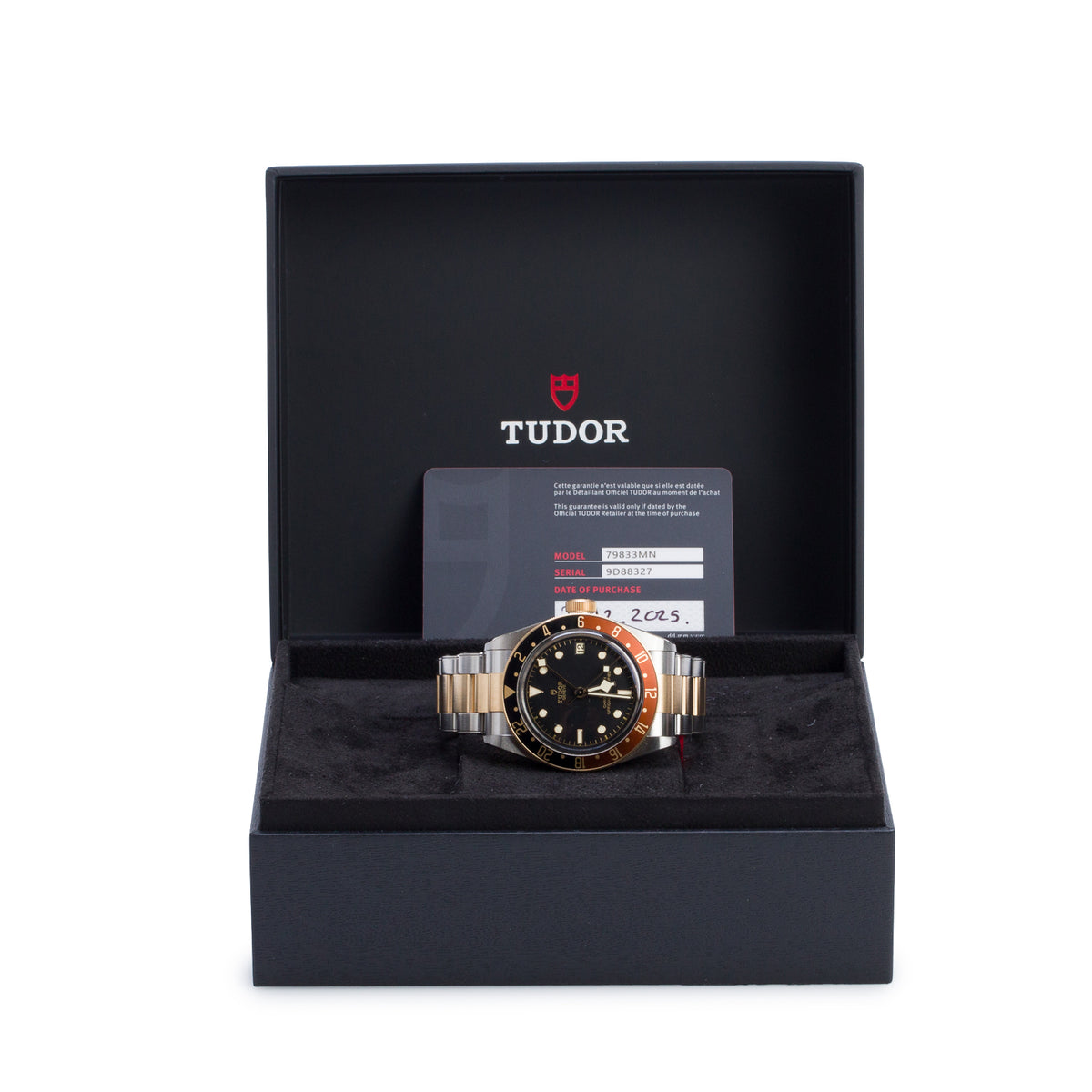 Tudor 2025 Stainless Steel & 18k Yellow Gold Black Bay 'Root Beer' GMT 41 MM Automatic Watch Black Dial 79833MN w/ Box & Papers