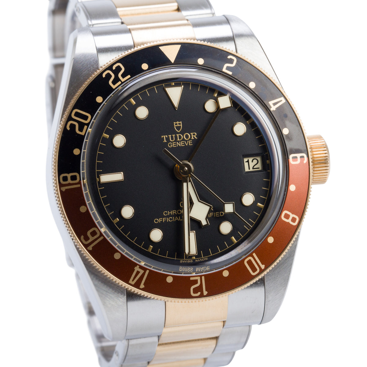Tudor 2025 Stainless Steel & 18k Yellow Gold Black Bay 'Root Beer' GMT 41 MM Automatic Watch Black Dial 79833MN w/ Box & Papers