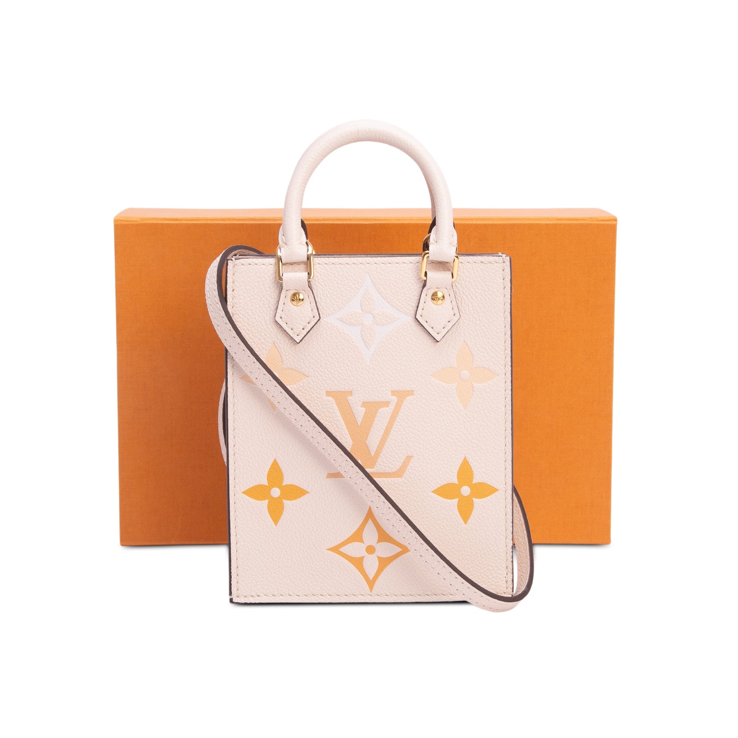 Louis Vuitton White Empreinte Monogram Giant By The Pool Petit Sac Plat w/ Box & Strap