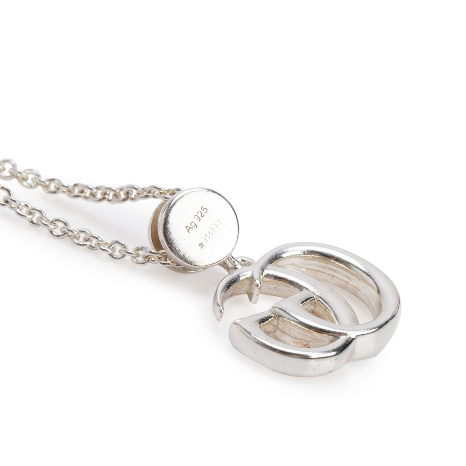 Gucci Sterling Silver Mother of Pearl, Blue Topaz & Turquoise Double G Station Necklace w/ Box